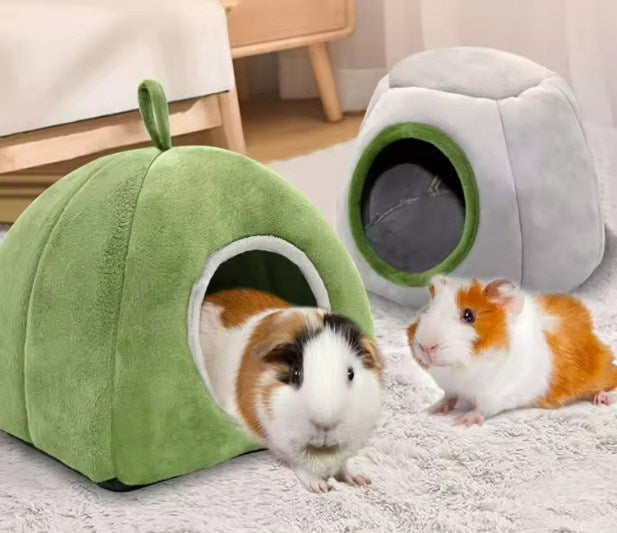 Hamster House Guinea Pig Cage Hamster Cotton House Small Animal Nest Winter Warm Pet Bed For Rodent/Guinea Pig/Rat/Hedgehog