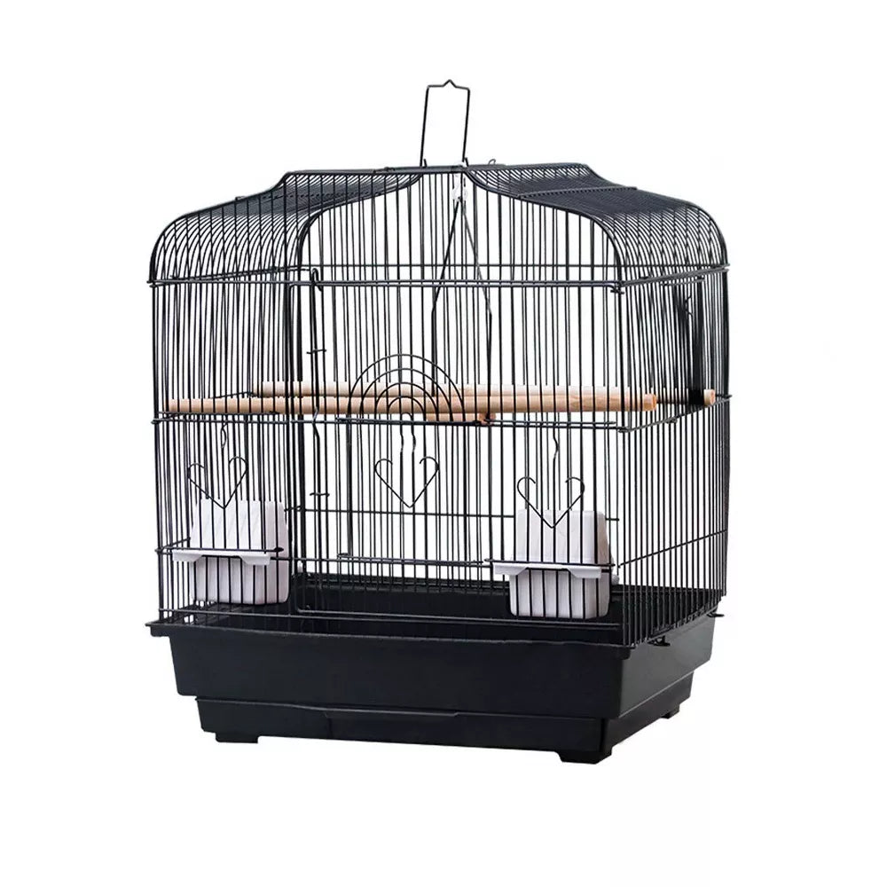 Lightweight Metal Handheld Travel Bird Cage for Small Birds with Full Accessories