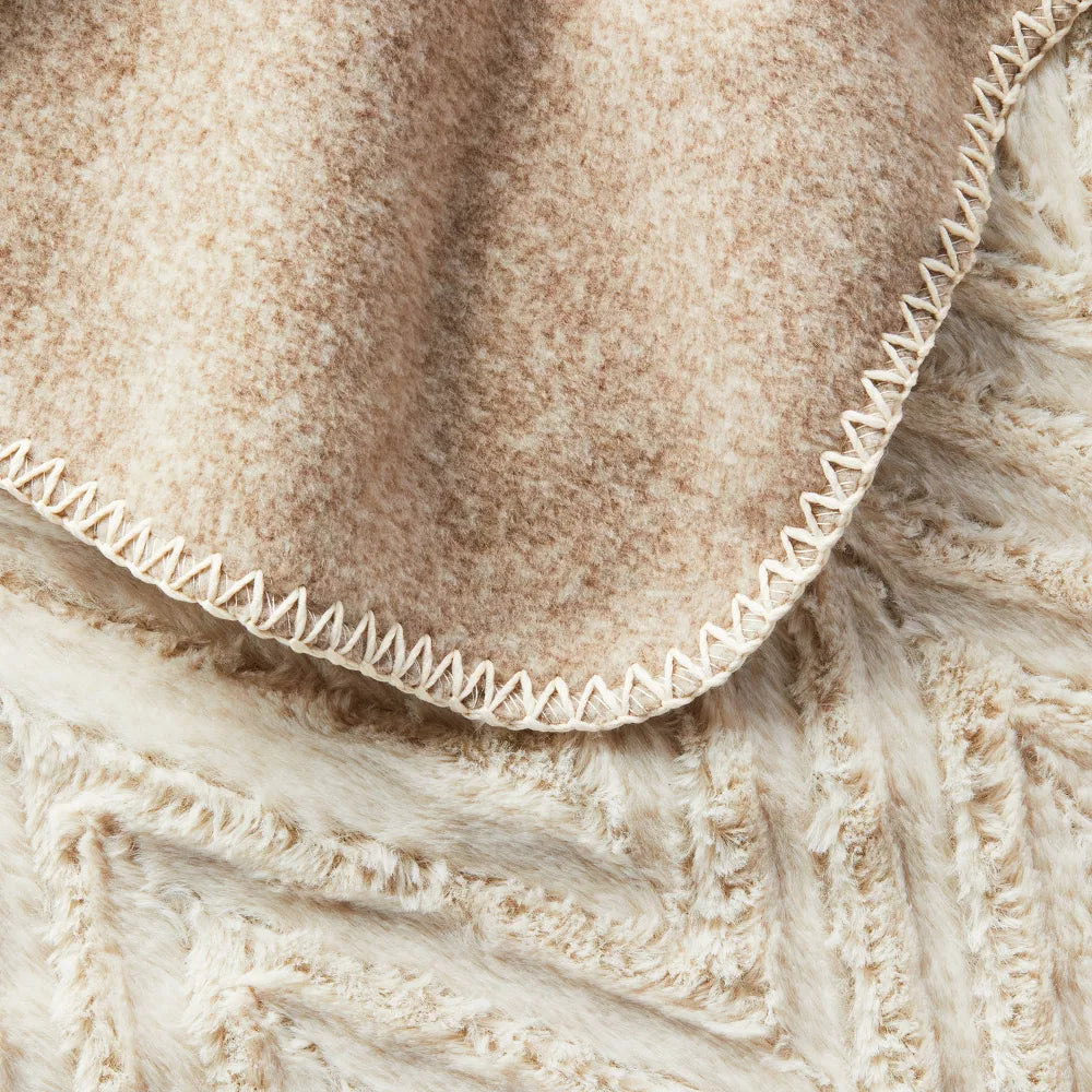 Heathered Fleece Reversible Warm Dog Blanket