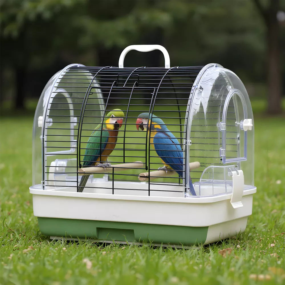 Transparent Dome Handheld Travel Bird Cage for Small & Medium Birds