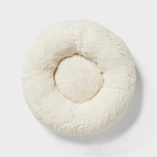 Cream Donut Bolster Small Dog Bed