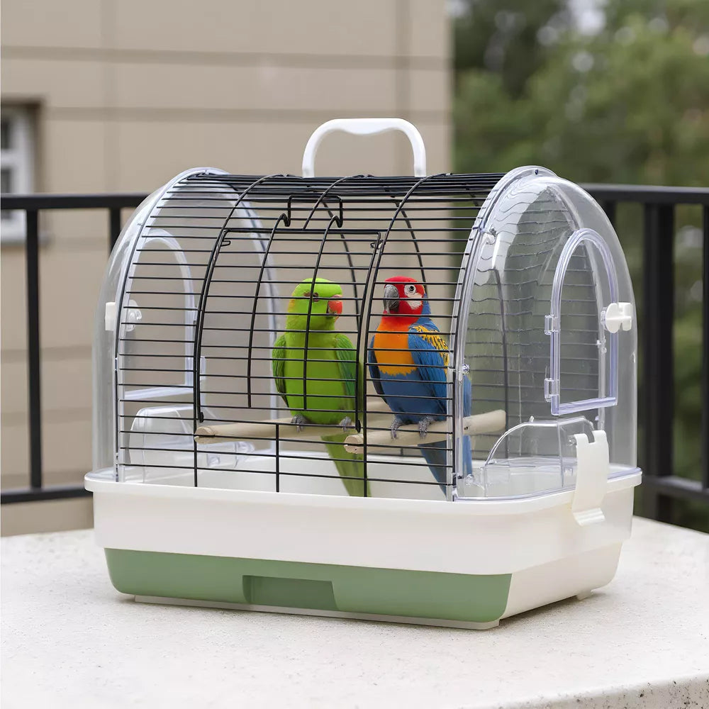 Transparent Dome Handheld Travel Bird Cage for Small & Medium Birds