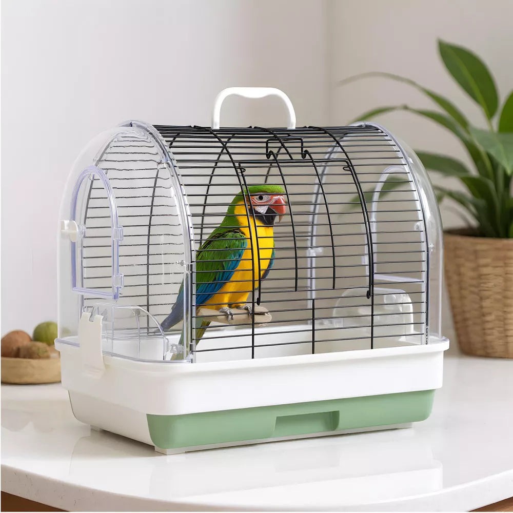 Transparent Dome Handheld Travel Bird Cage for Small & Medium Birds