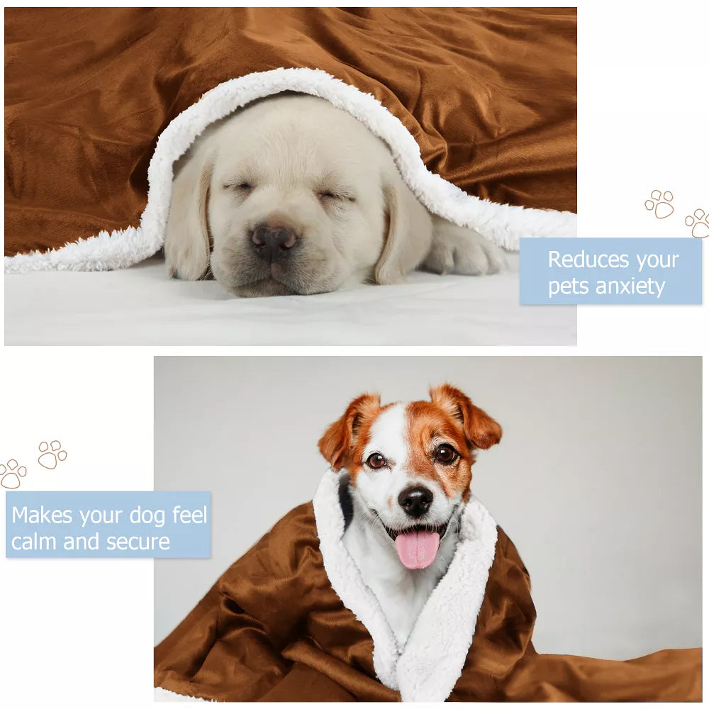 Dual Texture Reversible Fleece Pet Blanket for Small Pets