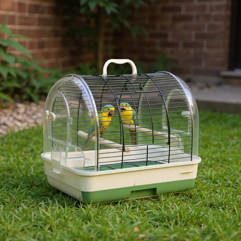 Transparent Dome Handheld Travel Bird Cage for Small & Medium Birds