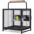 26 Inch Powder-Coated Wrought Iron Handheld Travel Bird Carrier Cage